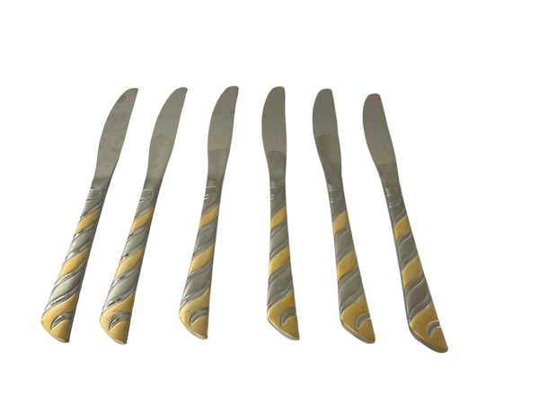 Set of 6 Golden cutlery
