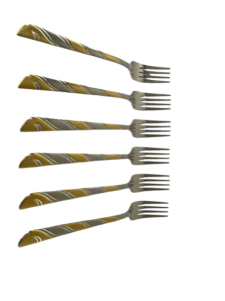 Altin 6 Piece Flatware Set - Black and Gold – Tea + Linen